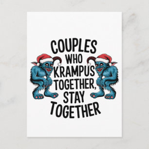 Cartes Pour Fêtes Annuelles Couples qui Krampus ensemble restent ensemble XMAS