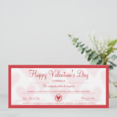 Cartes Pour Fêtes Annuelles Coupon de la Saint Valentin (Debout devant)