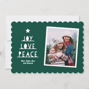 Cartes Pour Fêtes Annuelles Coupure moderne vert profond