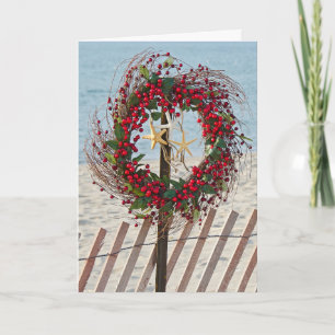 Cartes Pour Fêtes Annuelles Courbe de Noël de plage