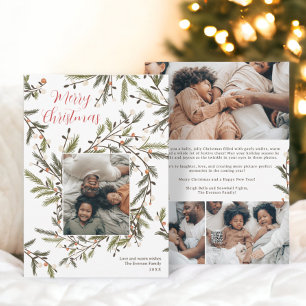 Cartes Pour Fêtes Annuelles Courbe moderne verte famille de Noël 4 photos