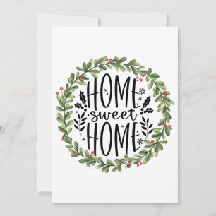 Cartes Pour Fêtes Annuelles Couronne aquarelle Home Sweet Home