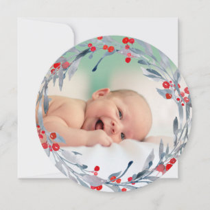 Cartes Pour Fêtes Annuelles couronne aquarelle nouveau-né