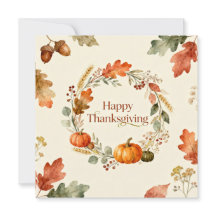 Couronne d'automne à l'aquarelle Joyeux Thanksgivi