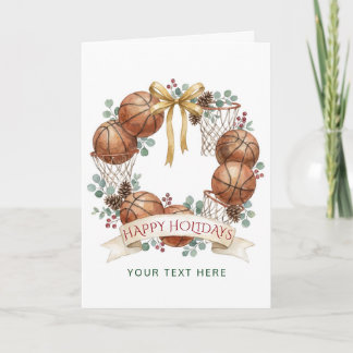 Cartes Pour Fêtes Annuelles Couronne de basketball Bow Noël