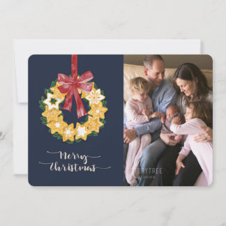 Cartes Pour Fêtes Annuelles Couronne de biscuits de Noël avec Arrière - plan g