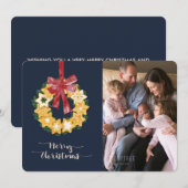 Cartes Pour Fêtes Annuelles Couronne de biscuits de Noël avec Arrière - plan g (Devant / Derrière)