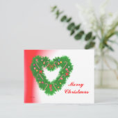 Cartes Pour Fêtes Annuelles Couronne de coeur de Noël (Debout devant)
