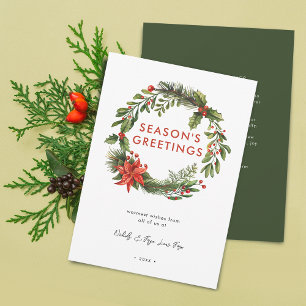 Cartes Pour Fêtes Annuelles Couronne de fête de Noël pour les entreprises