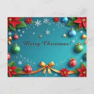 Cartes Pour Fêtes Annuelles Couronne de fête élégante 🎄✨ Ornement de poinsett
