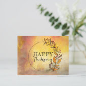 Cartes Pour Fêtes Annuelles Couronne de Feuilles de Doodle et de Berries Thank (Debout devant)