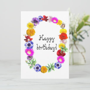 Cartes Pour Fêtes Annuelles couronne de fleurs lumineuses d'été à l'ukrainienn