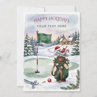 Cartes Pour Fêtes Annuelles Couronne de golf Noël
