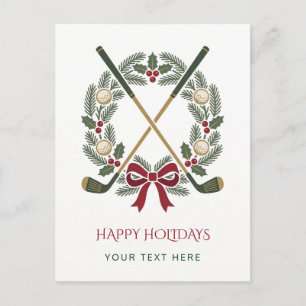 Cartes Pour Fêtes Annuelles Couronne de golf noeud de Noël