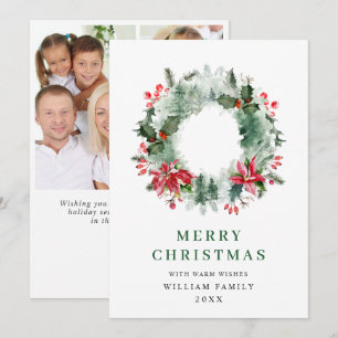Cartes Pour Fêtes Annuelles Couronne de houx aux baies Noël voeux 3 Photo