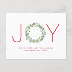 Cartes Pour Fêtes Annuelles Couronne de joie Élégant Noël d'affaires d'entrepr