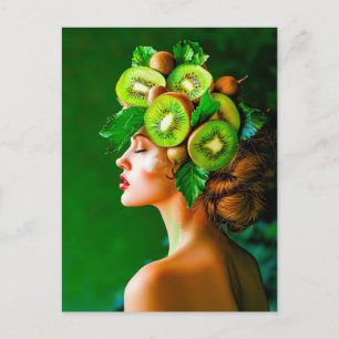 Cartes Pour Fêtes Annuelles Couronne de kiwi vert avec un style frais