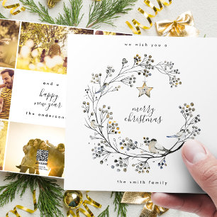 Cartes Pour Fêtes Annuelles Couronne de Noël 8 Collage de photos Année en revu