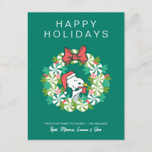 Cartes Pour Fêtes Annuelles Couronne de Noël à la menthe poivrée Joyeux Noël