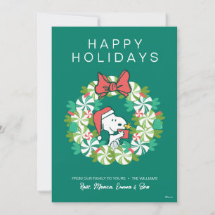 Cartes Pour Fêtes Annuelles Couronne de Noël à la menthe poivrée Joyeux Noël