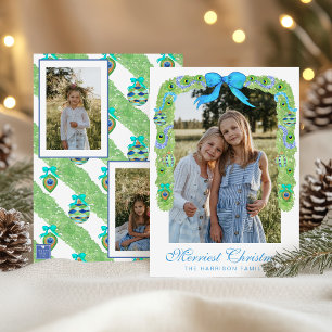 Cartes Pour Fêtes Annuelles Couronne de Noël au paon aquarelle Photo