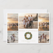 Cartes Pour Fêtes Annuelles Couronne de Noël aux initiales de monogramme et or (Devant)