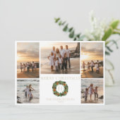 Cartes Pour Fêtes Annuelles Couronne de Noël aux initiales en monogramme avec (Debout devant)