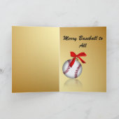 Cartes Pour Fêtes Annuelles Couronne de Noël de baseball avec Red Bird (Intérieur)