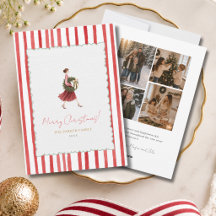 Couronne de Noël de femme élégante rayures rouges