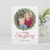 Cartes Pour Fêtes Annuelles Couronne de Noël de ferme (Debout devant)