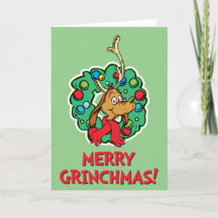 Cartes Pour Fêtes Annuelles Couronne de Noël de Grinch   Max