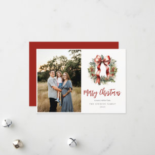 Cartes Pour Fêtes Annuelles Couronne de Noël de houx Photo
