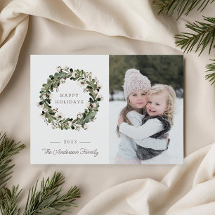 Cartes Pour Fêtes Annuelles Couronne de Noël en coton à carreaux de Buffalo po