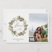 Cartes Pour Fêtes Annuelles Couronne de Noël en pin rustique en coton  (Devant)