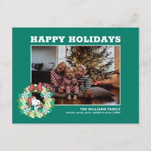 Cartes Pour Fêtes Annuelles Couronne de Noël festive à la menthe poivrée