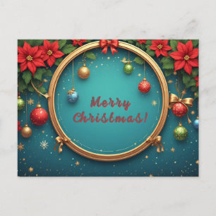 Cartes Pour Fêtes Annuelles Couronne de Noël florale festive 🎄✨ Poinsettia 