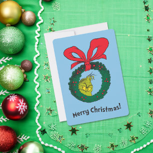 Cartes Pour Fêtes Annuelles Couronne de Noël   Grinch Classique
