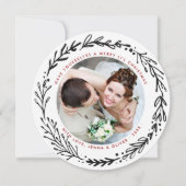 Cartes Pour Fêtes Annuelles Couronne de Noël Mariés et Joyeux (Devant)