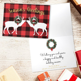 Cartes Pour Fêtes Annuelles Couronne de Noël personnalisée en carreau de bison