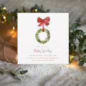 Cartes Pour Fêtes Annuelles Couronne de Noël scandinave Ruban rouge Maison ouv