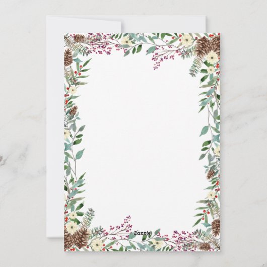 Cartes Pour Fêtes Annuelles Couronne de Noël sur fond blanc | Joyeux Noël (Dos)