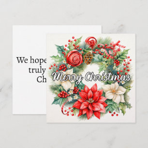 Cartes Pour Fêtes Annuelles Couronne de Noël traditionnelle vintage festive