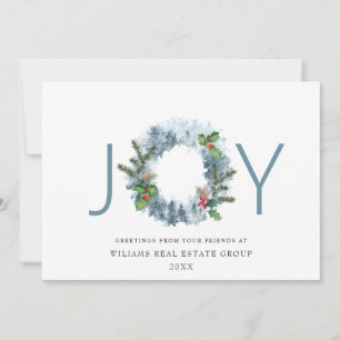 Cartes Pour Fêtes Annuelles Couronne de paysage de joie Noël Forêt salutation