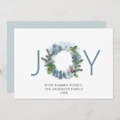 Cartes Pour Fêtes Annuelles Couronne de paysage JOY Noël Forêt Vœux (Devant / Derrière)