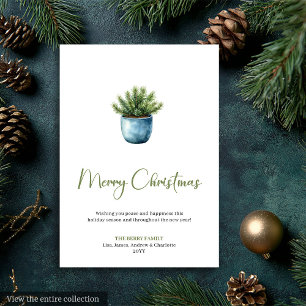 Cartes Pour Fêtes Annuelles Couronne de pin rustique boho neutre pour les vœux