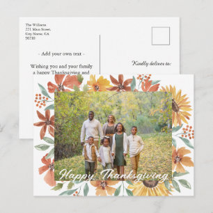 Cartes Pour Fêtes Annuelles Couronne de tournesol de la fête d'Action de grâce