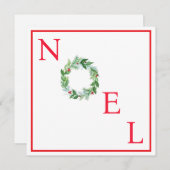 Cartes Pour Fêtes Annuelles Couronne de vacances aquarelle peinte à la main NO (Devant / Derrière)