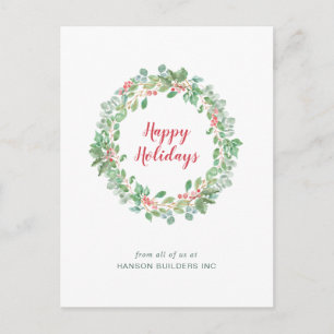 Cartes Pour Fêtes Annuelles Couronne de verdure Entreprise Noël d'entreprise