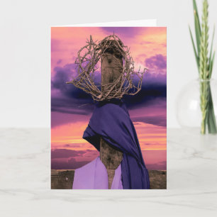 Cartes Pour Fêtes Annuelles Couronne d'épines sur la croix