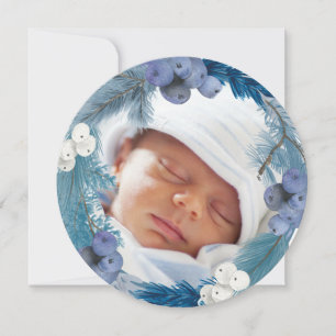 Cartes Pour Fêtes Annuelles couronne d'hiver nouveau bébé Joyeux Noël